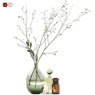 花瓶花艺组合 花瓶植物 花瓶花卉 红色花瓶-4